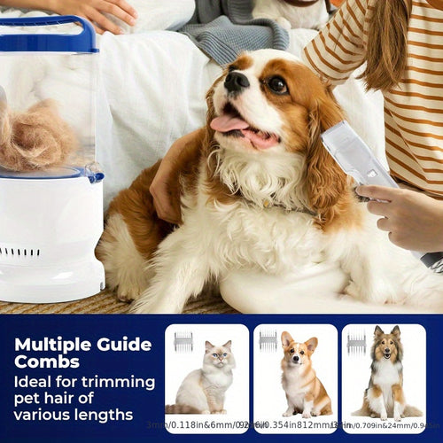Set with Vacuum Cleaner, Pet Hair Trimming and Care Vacuum - 101.44oz Low Noise Dog Grooming Vacuum